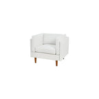 Creative Co-Op Atley High Sided Armchair Accent Chair, 37" L x 33" W x 32" H, Coastal White