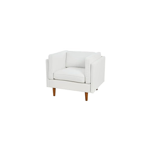 Creative Co-Op Atley High Sided Armchair Accent Chair, 37" L x 33" W x 32" H, Coastal White