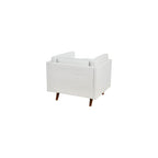 Creative Co-Op Atley High Sided Armchair Accent Chair, 37" L x 33" W x 32" H, Coastal White