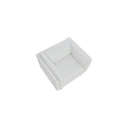 Creative Co-Op Atley High Sided Armchair Accent Chair, 37" L x 33" W x 32" H, Coastal White