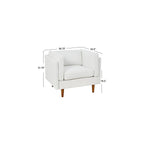 Creative Co-Op Atley High Sided Armchair Accent Chair, 37" L x 33" W x 32" H, Coastal White