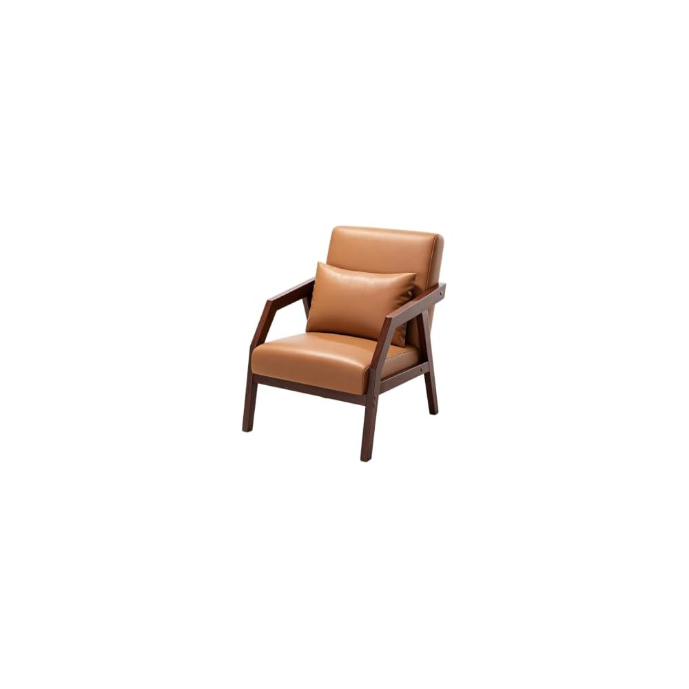 Pu Leather Accent Chair Luxury Cigar Chair with Pillow Sofa Chair
