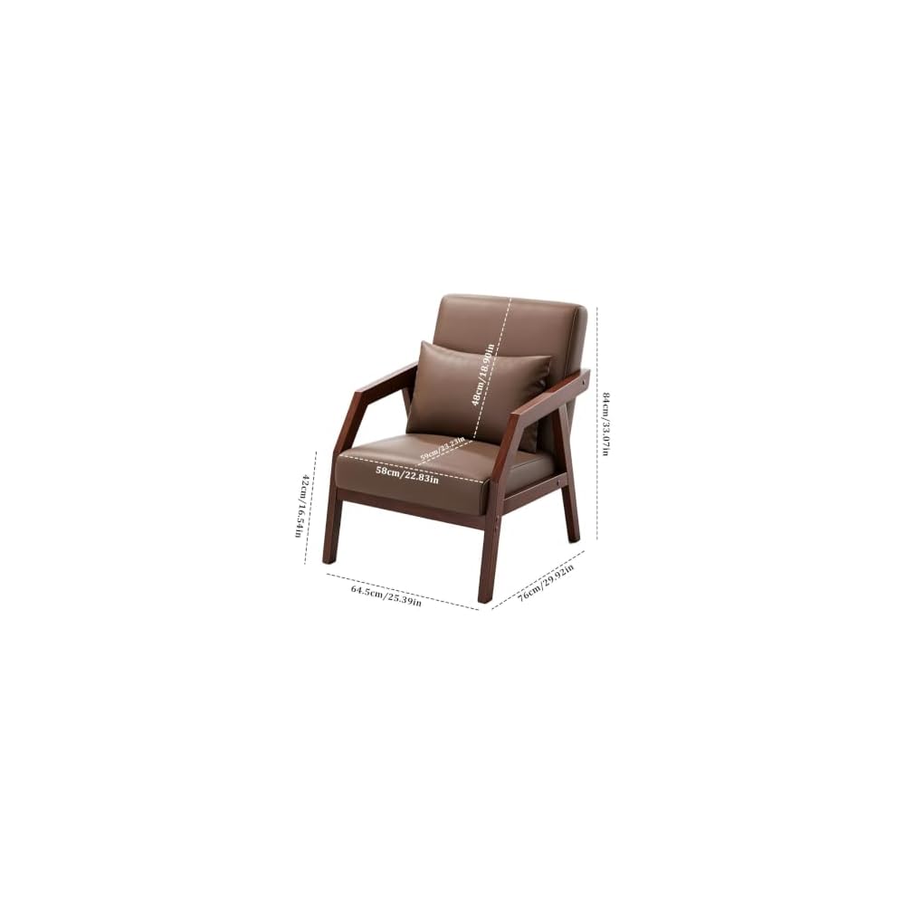 Pu Leather Accent Chair Luxury Cigar Chair with Pillow Sofa Chair