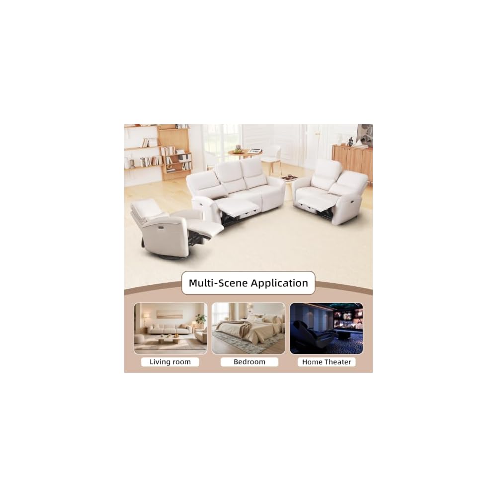 Bonzy Home Power Loveseat Recliner Sofa, White