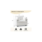 Polar Aurora Oversized Modular Sectional Sofa Chair, Deep Seat Armchair Upholstered Couch, 2 Armrest Pillows Single Sofa, Modern Corduroy Sofa for Living Room Bedroom Apartment Office