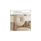 Modern Accent Office Chair - Vanity Chair Lambswools Living Room Chair Dining Chairs Midcentury with Backrest - for Living Room Bedroom Office Dining (Color : Brown, Size : Wood gr