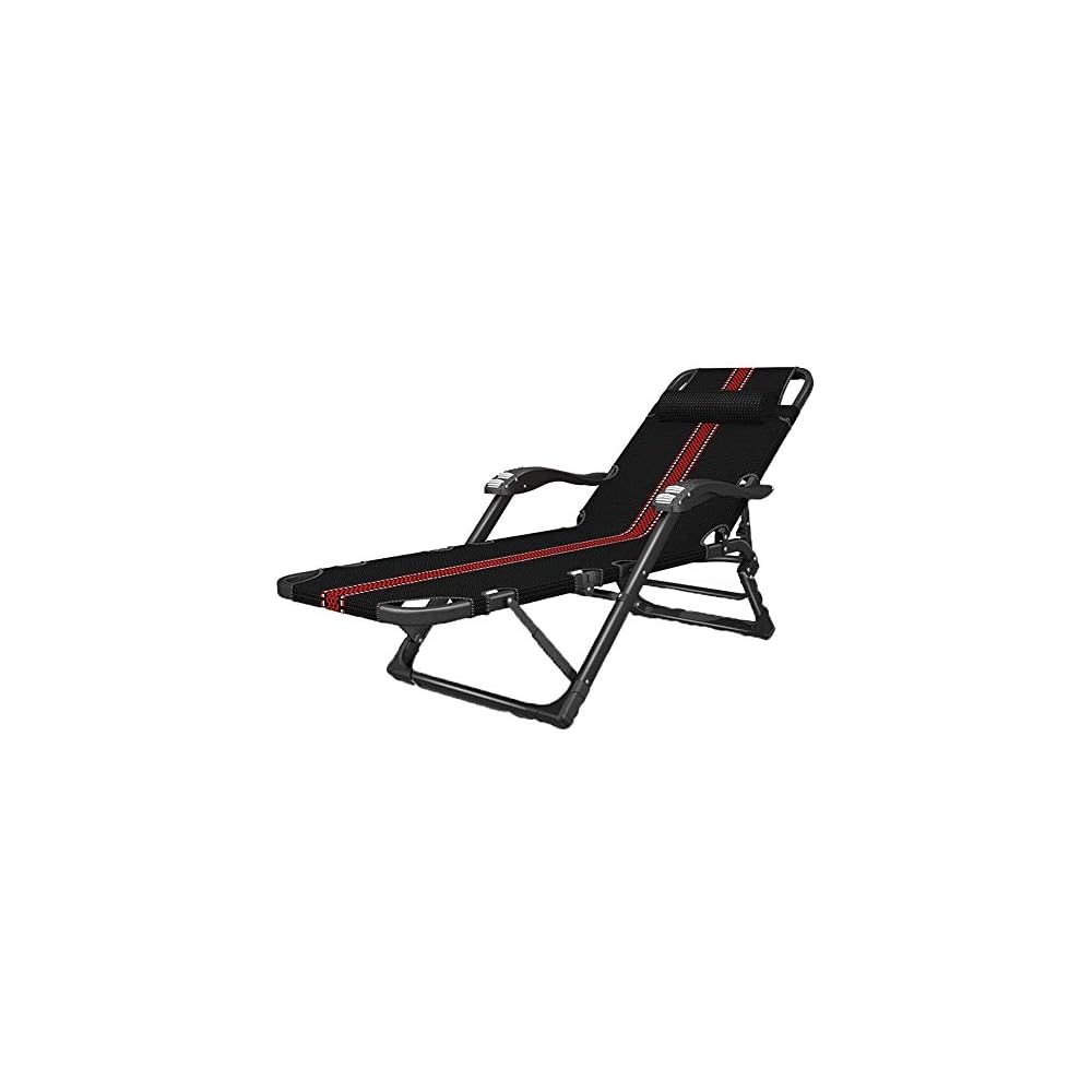Rocking Lounger Deck Chair Multi-Angle Adjustable Recliner Massage Armrest Portable Recliner Cushion Optional (Color : Black) B Colour:B (Color : B) (A)