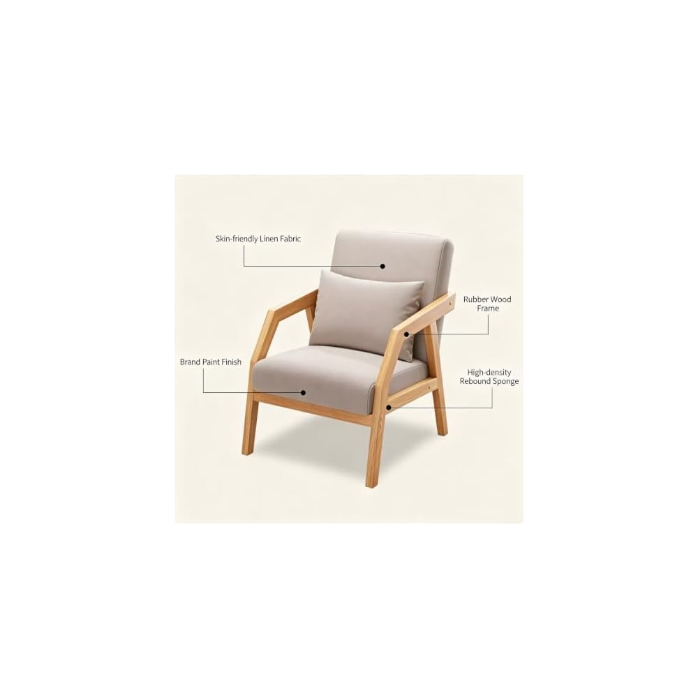 Pu Leather Accent Chair Luxury Cigar Chair with Pillow Sofa Chair