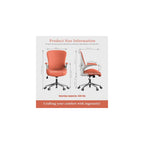 Kahki Ergonomic Office Desk Chair, Soft Fabric Thickened Curved seat Cushion with Adjustable Lumbar Support, Perfect Blend of Comfort and Good Looks, Ideal Chair for Home or Office, Khaki