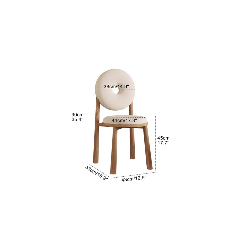Modern Accent Office Chair - Vanity Chair Lambswools Living Room Chair Dining Chairs Midcentury with Backrest - for Living Room Bedroom Office Dining (Color : Brown, Size : Wood gr