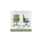 Kahki Ergonomic Office Desk Chair, Soft Fabric Thickened Curved seat Cushion with Adjustable Lumbar Support, Perfect Blend of Comfort and Good Looks, Ideal Chair for Home or Office, Khaki