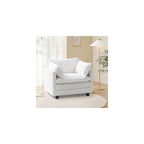 Polar Aurora Oversized Modular Sectional Sofa Chair, Deep Seat Armchair Upholstered Couch, 2 Armrest Pillows Single Sofa, Modern Corduroy Sofa for Living Room Bedroom Apartment Office