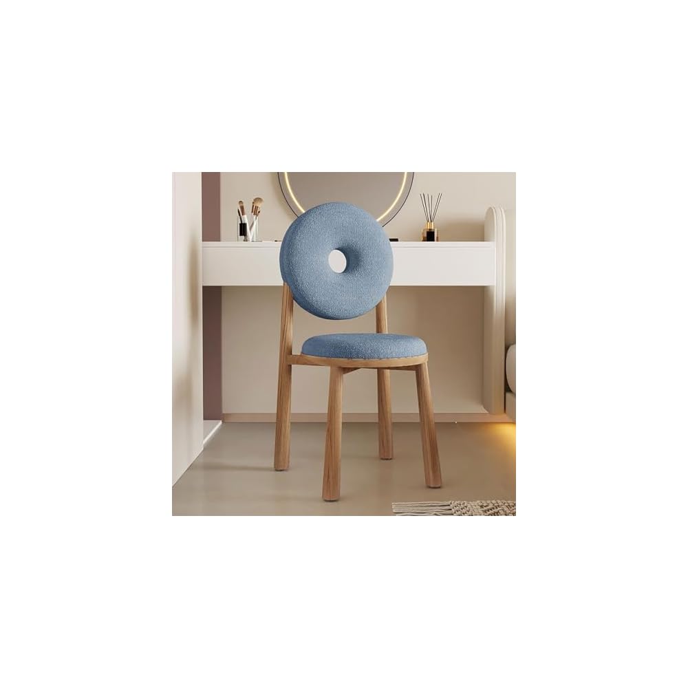 Modern Accent Office Chair - Vanity Chair Lambswools Living Room Chair Dining Chairs Midcentury with Backrest - for Living Room Bedroom Office Dining (Color : Brown, Size : Wood gr
