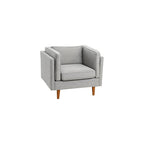 Creative Co-Op Atley High Sided Armchair Accent Chair, 37" L x 33" W x 32" H, Coastal White