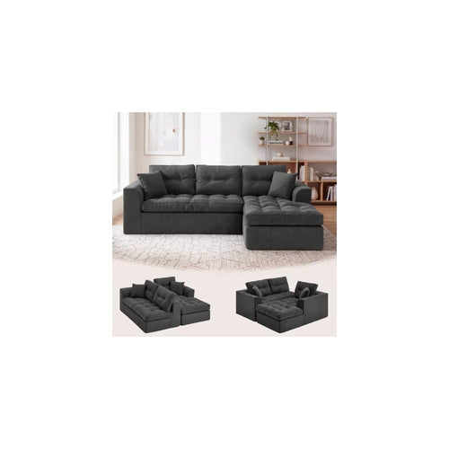 Cloud Boneless Sectional Couches for Living Room,L Shaped,Memory Foam,105"