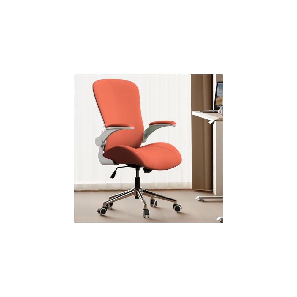 Kahki Ergonomic Office Desk Chair, Soft Fabric Thickened Curved seat Cushion with Adjustable Lumbar Support, Perfect Blend of Comfort and Good Looks, Ideal Chair for Home or Office, Khaki