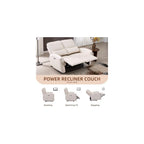 Bonzy Home Power Loveseat Recliner Sofa, White