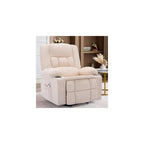 Rocker Recliner Chair with Massage and Heat, Nursery Rocking Chairs for Living Room, Ergonomic Comfy Relining Chair with Cup Holders, USB Charge Port, Side Pockets, Comfortable Arms, Single Sofa,Black