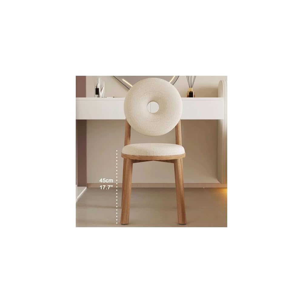 Modern Accent Office Chair - Vanity Chair Lambswools Living Room Chair Dining Chairs Midcentury with Backrest - for Living Room Bedroom Office Dining (Color : Brown, Size : Wood gr