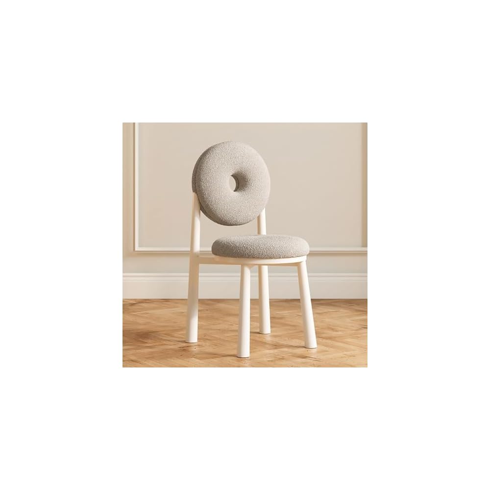 Modern Accent Office Chair - Vanity Chair Lambswools Living Room Chair Dining Chairs Midcentury with Backrest - for Living Room Bedroom Office Dining (Color : Brown, Size : Wood gr