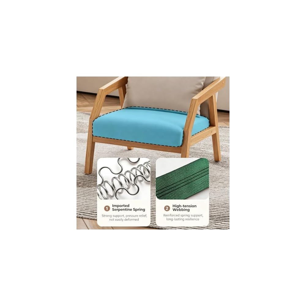 Pu Leather Accent Chair Luxury Cigar Chair with Pillow Sofa Chair