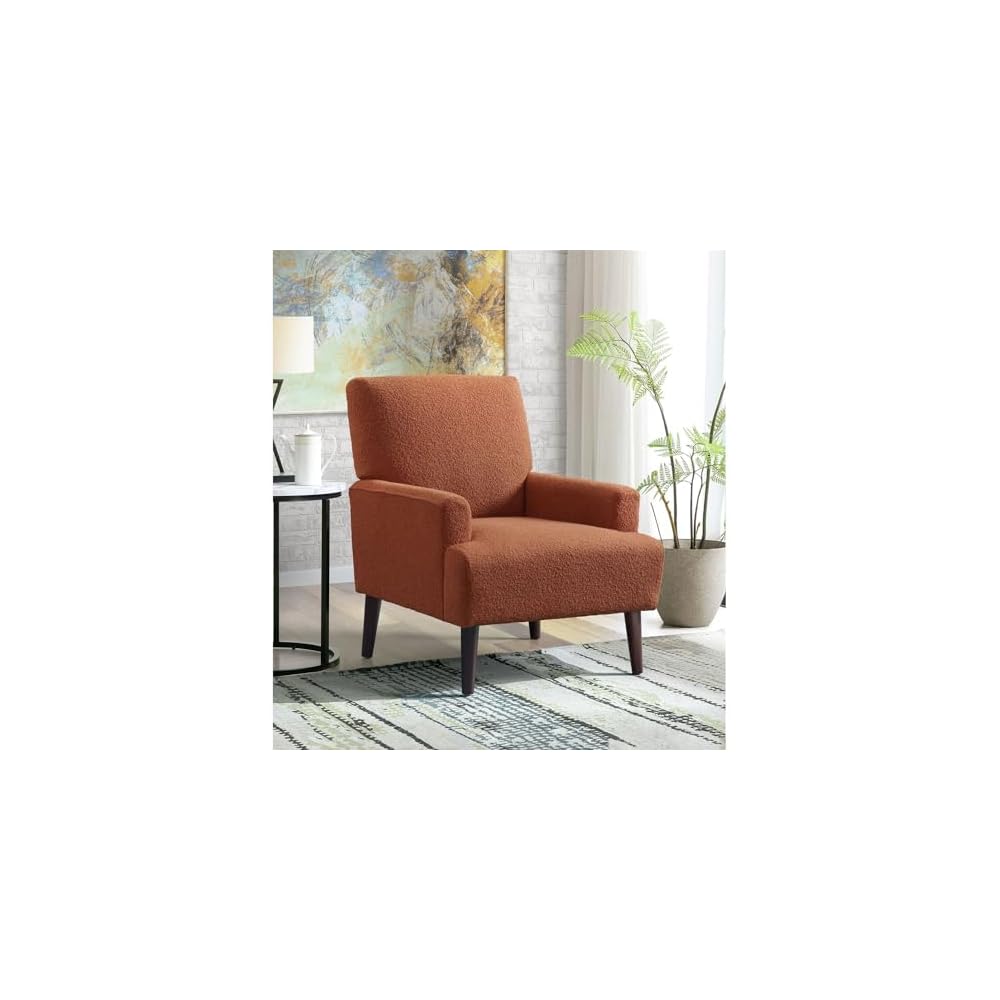 Picket House Furnishings Kiwi Boucle Orange Fabric Accent Chair