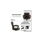 GIANTEX Leather Executive Chair, Ergonomic Mid Back Computer Desk Chair with 4" Thickened Cushion, Soft Padded Armrests, Height Adjustable Modern Swivel Task Chair for Home Office Study, Brown