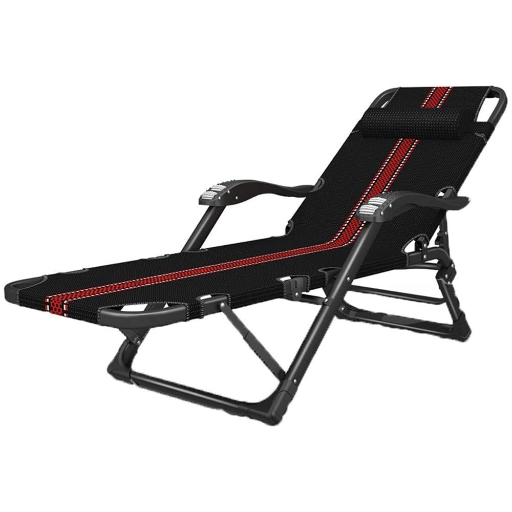 Rocking Lounger Deck Chair Multi-Angle Adjustable Recliner Massage Armrest Portable Recliner Cushion Optional (Color : Black) B Colour:B (Color : B) (A)