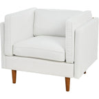 Creative Co-Op Atley High Sided Armchair Accent Chair, 37" L x 33" W x 32" H, Coastal White
