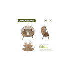 RADIATA Double Egg Chair with Ottoman, 2 Person Outdoor Wicker Loveseat