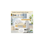 Polar Aurora Oversized Modular Sectional Sofa Chair, Deep Seat Armchair Upholstered Couch, 2 Armrest Pillows Single Sofa, Modern Corduroy Sofa for Living Room Bedroom Apartment Office
