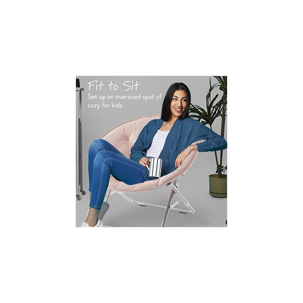 Urban Lifestyle Micromink Saucer Chair, Blush
