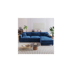 Modular Sectional Sofa, 114.5" Convertible L Shaped Couch with Corduroy Fabric, 3 Seater Corner Sleeper Sofa with Chaise, Storage Armrests & 2 Pillows, Modern Comfy Upholstered Couches for Living Room