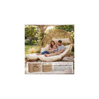 RADIATA Double Egg Chair with Ottoman, 2 Person Outdoor Wicker Loveseat