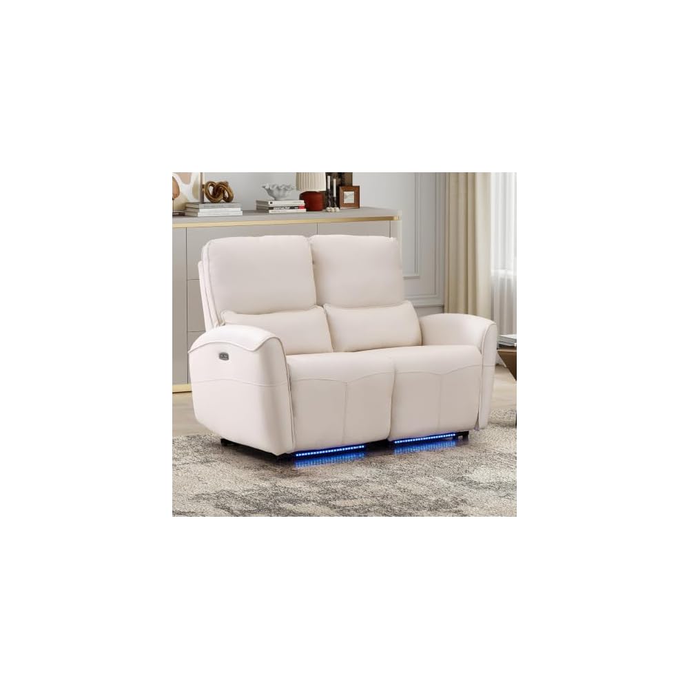 Bonzy Home Power Loveseat Recliner Sofa, White