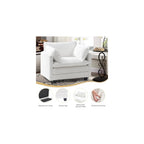 Polar Aurora Oversized Modular Sectional Sofa Chair, Deep Seat Armchair Upholstered Couch, 2 Armrest Pillows Single Sofa, Modern Corduroy Sofa for Living Room Bedroom Apartment Office