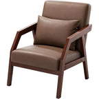 Pu Leather Accent Chair Luxury Cigar Chair with Pillow Sofa Chair