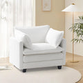 Polar Aurora Oversized Modular Sectional Sofa Chair, Deep Seat Armchair Upholstered Couch, 2 Armrest Pillows Single Sofa, Modern Corduroy Sofa for Living Room Bedroom Apartment Office