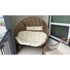 RADIATA Double Egg Chair with Ottoman, 2 Person Outdoor Wicker Loveseat