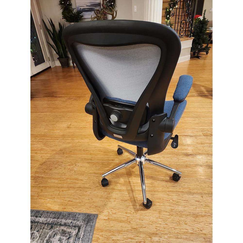 Kahki Ergonomic Office Desk Chair, Soft Fabric Thickened Curved seat Cushion with Adjustable Lumbar Support, Perfect Blend of Comfort and Good Looks, Ideal Chair for Home or Office, Khaki
