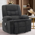 Rocker Recliner Chair with Massage and Heat, Nursery Rocking Chairs for Living Room, Ergonomic Comfy Relining Chair with Cup Holders, USB Charge Port, Side Pockets, Comfortable Arms, Single Sofa,Black